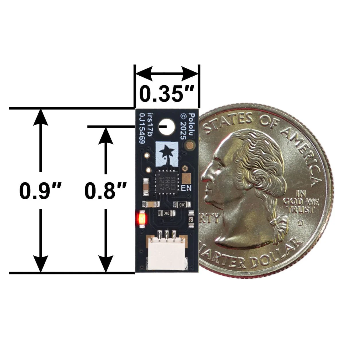Pololu Distance Sensor with Pulse Width Output and Side-Entry Connector - 300cm Range - Image 6