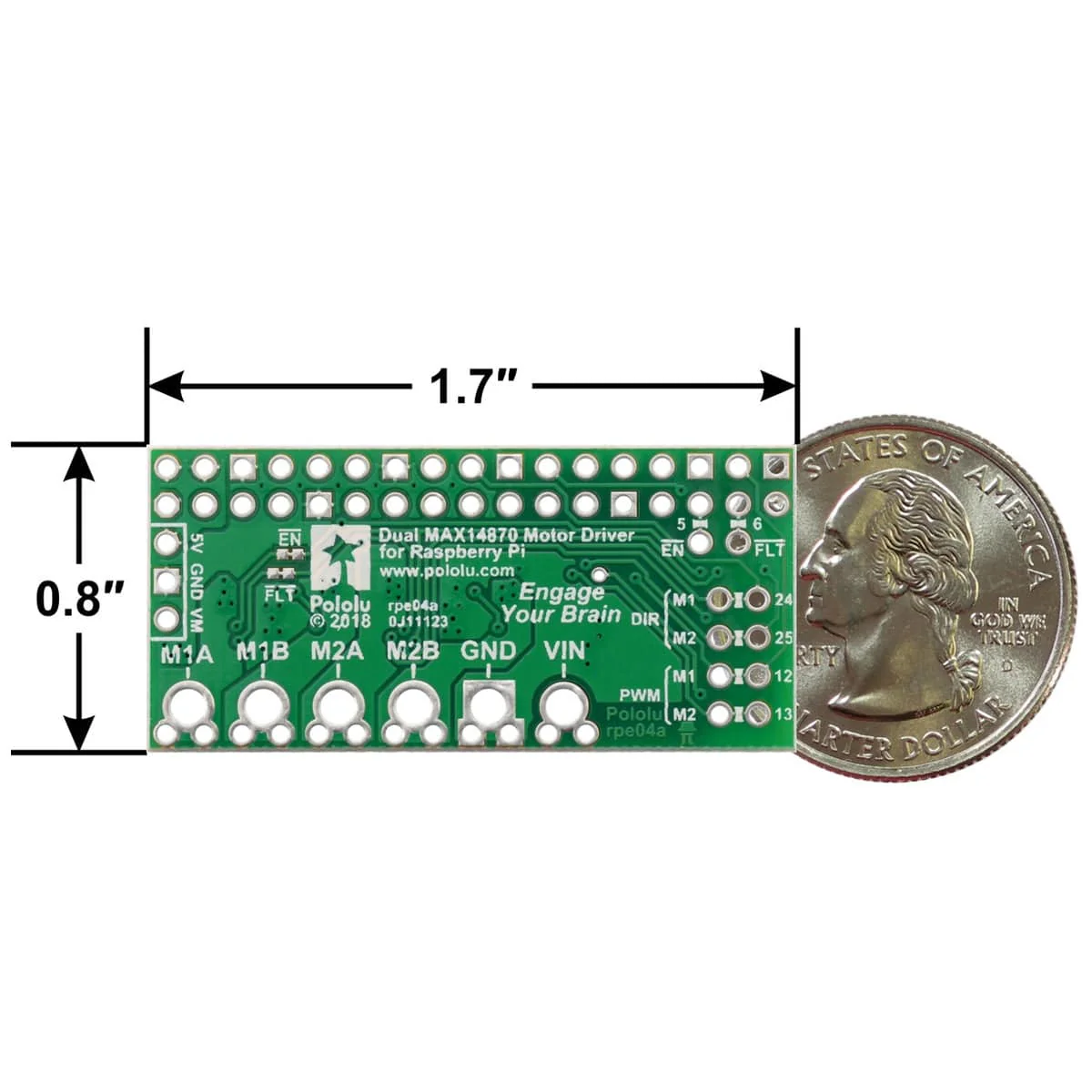 Pololu Dual MAX14870 Motor Driver for Raspberry Pi (Assembled) - Image 5