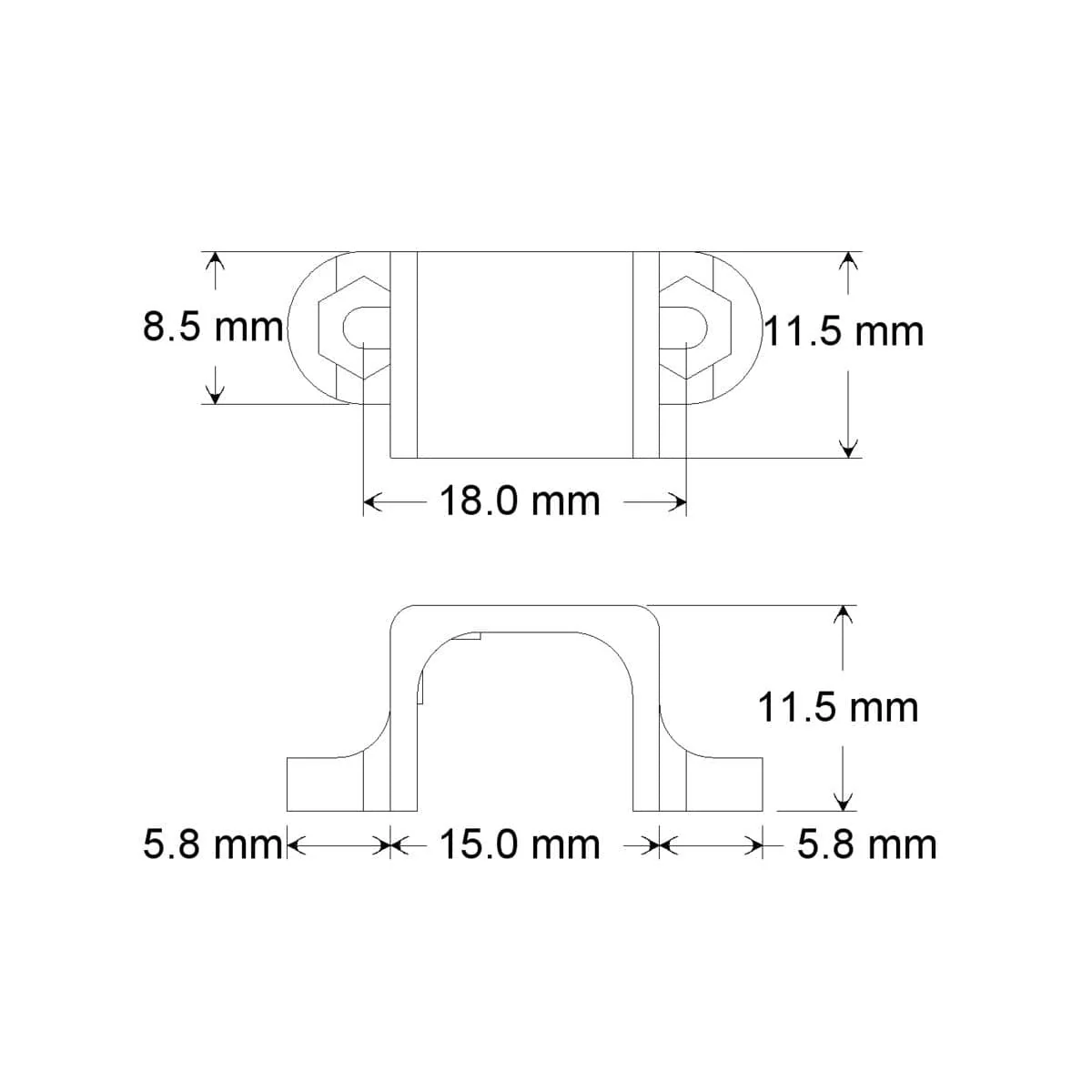 Pololu Micro Metal Gearmotor Bracket Pair - Black - Image 4