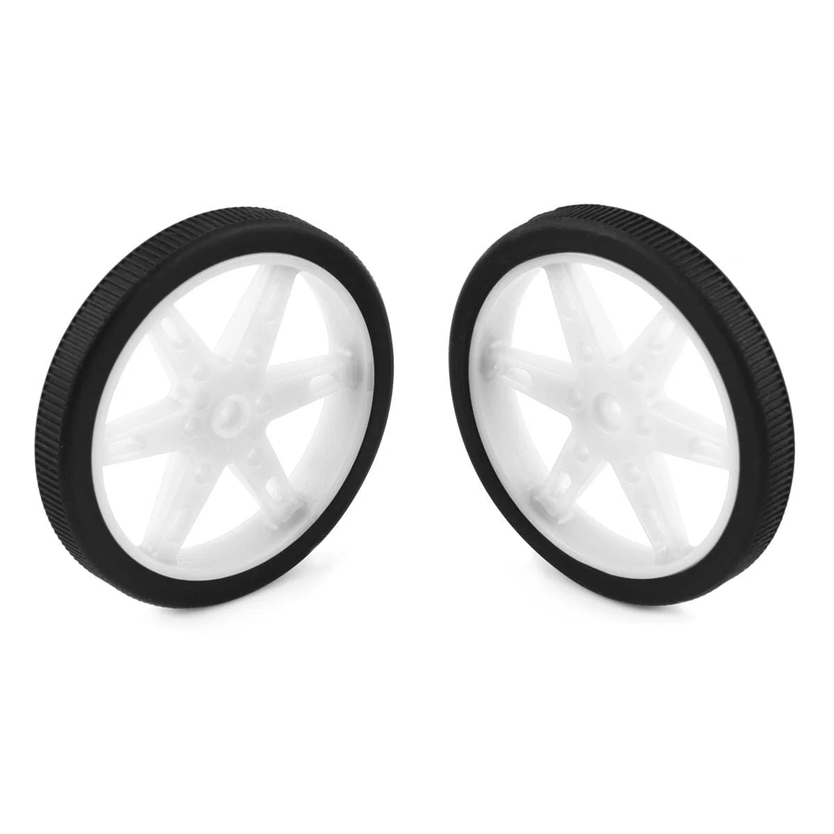 Pololu Wheel for Micro Servo Splines (21T, 4.8mm) - 60×8mm, White, 2-Pack [Discontinued]