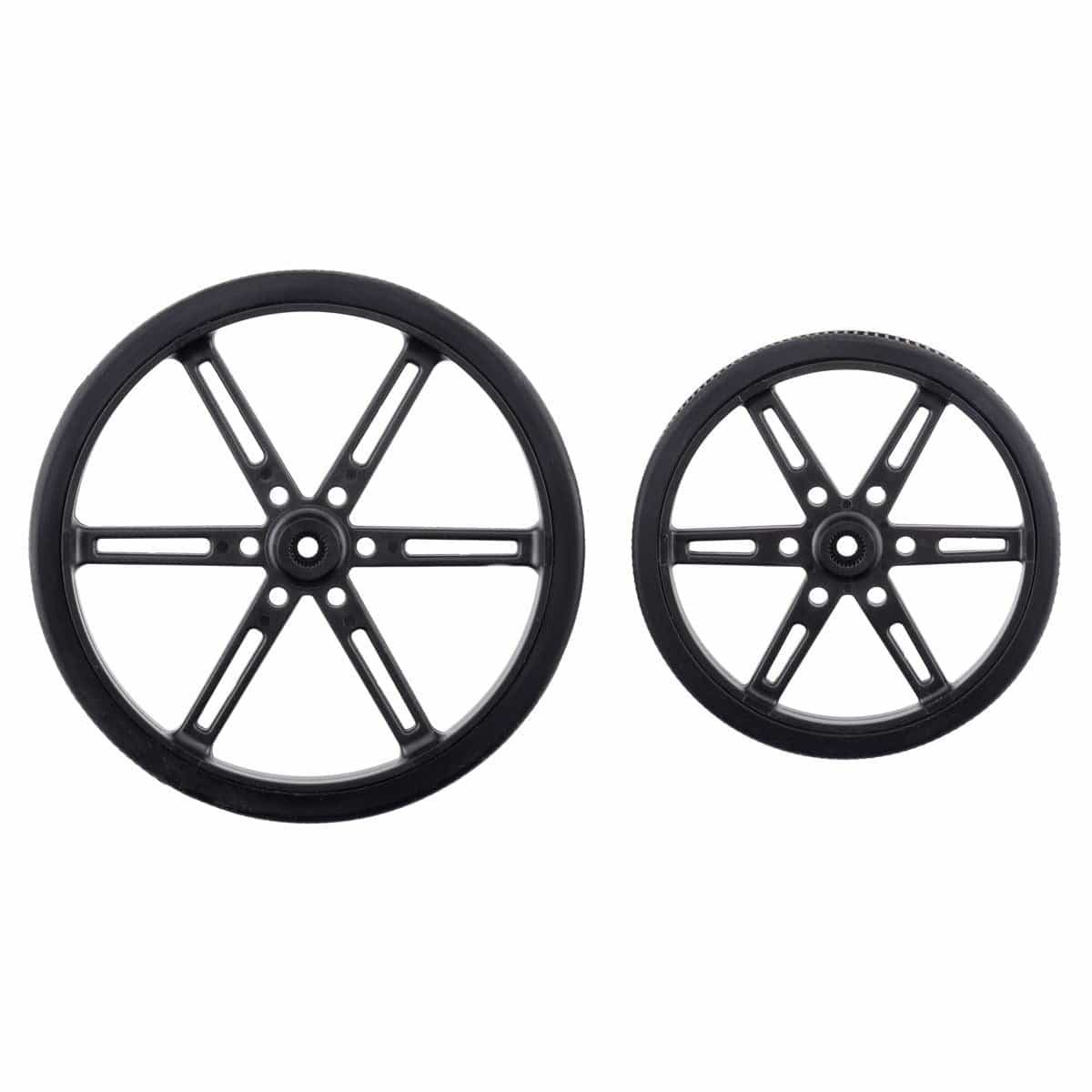 Pololu Wheel Pair for Standard Servo Splines (25T, 5.8mm) - 90×10mm, Red - Image 4