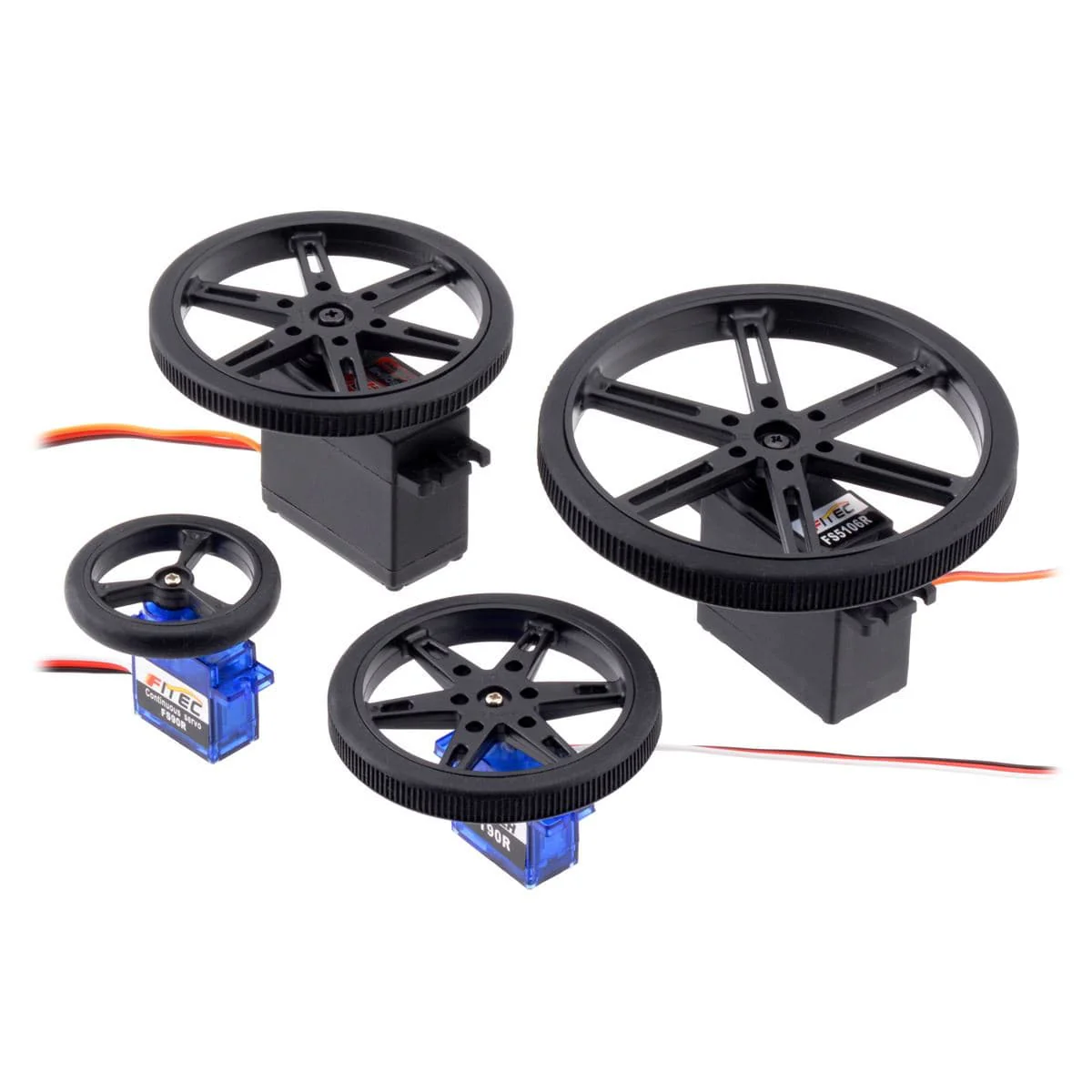 Pololu Wheel Pair for Standard Servo Splines (25T, 5.8mm) - 90×10mm, Red - Image 8