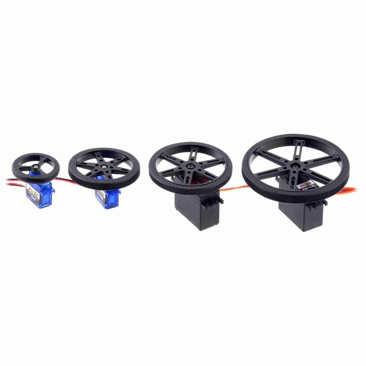 Pololu Wheel Pair for Standard Servo Splines (25T, 5.8mm) - 90×10mm, White - Image 9