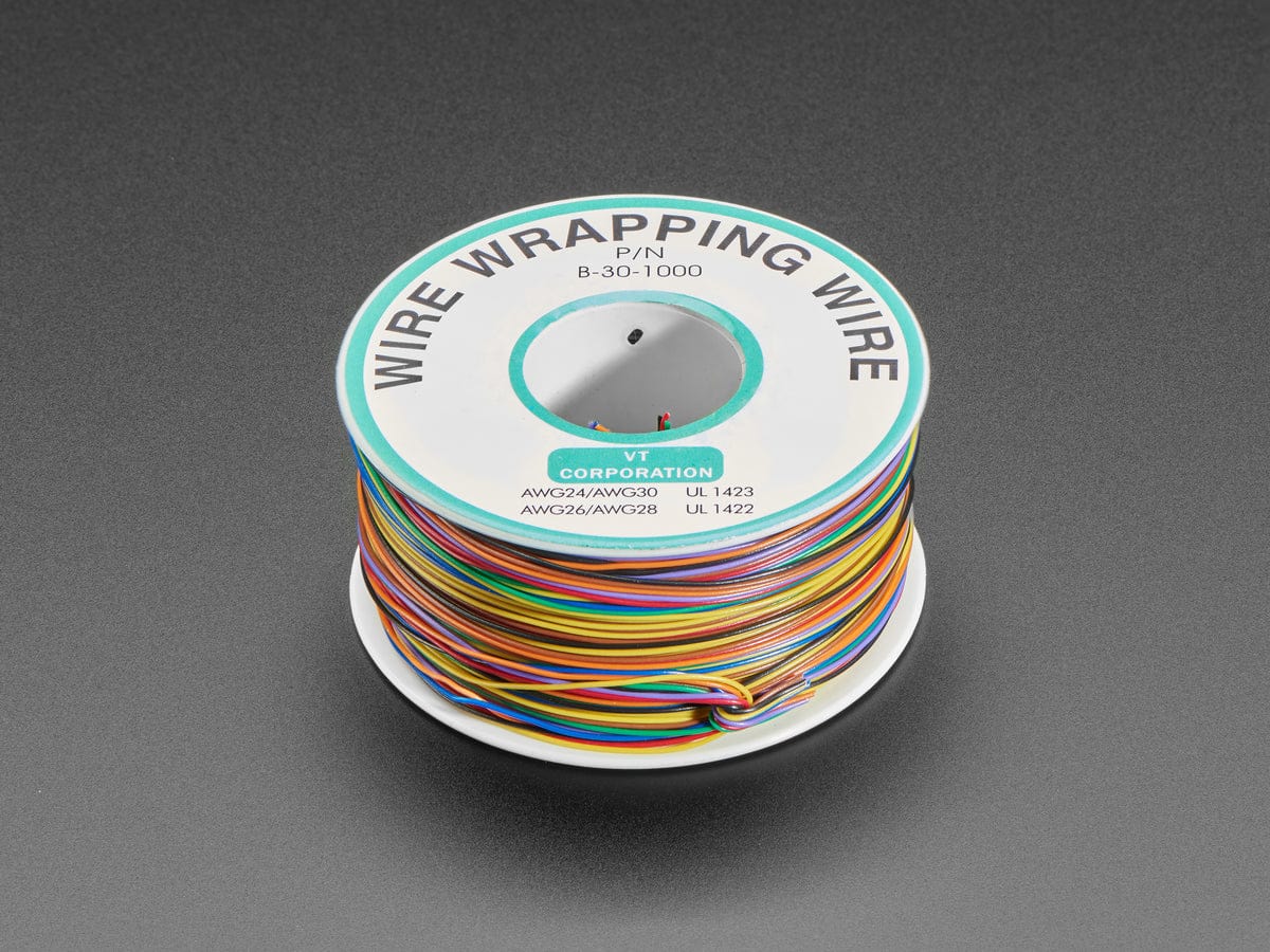 Rainbow "Wire Wrap" Thin 30AWG Prototyping/Repair Wire (280m total, 35m each of 8)