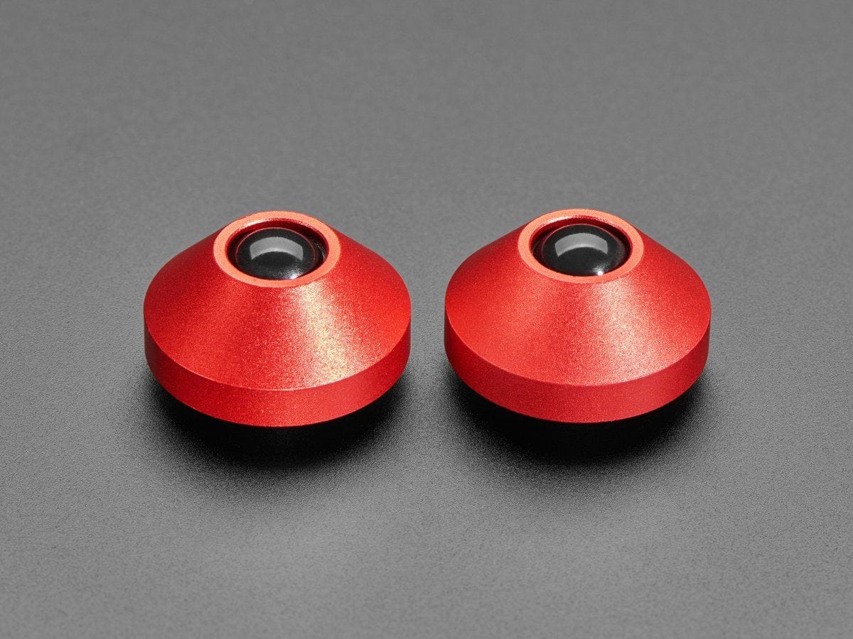 Red Anodized Aluminum Bumper Feet - Pack of 2 [Discontinued]