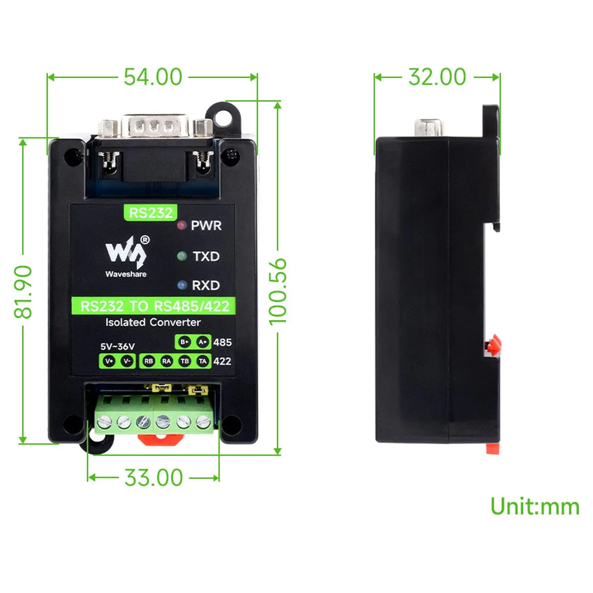 RS232 Female Port to RS485/422 Active Digital Isolated Converter - Image 6