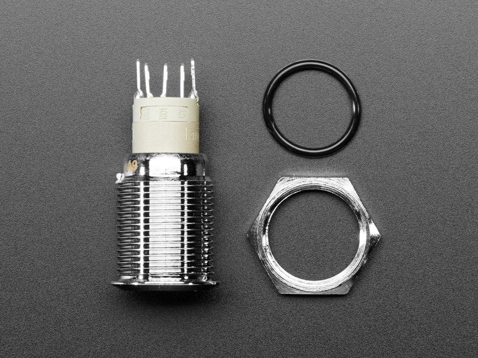 Rugged Metal Pushbutton - 16mm 6V RGB Momentary - Image 4