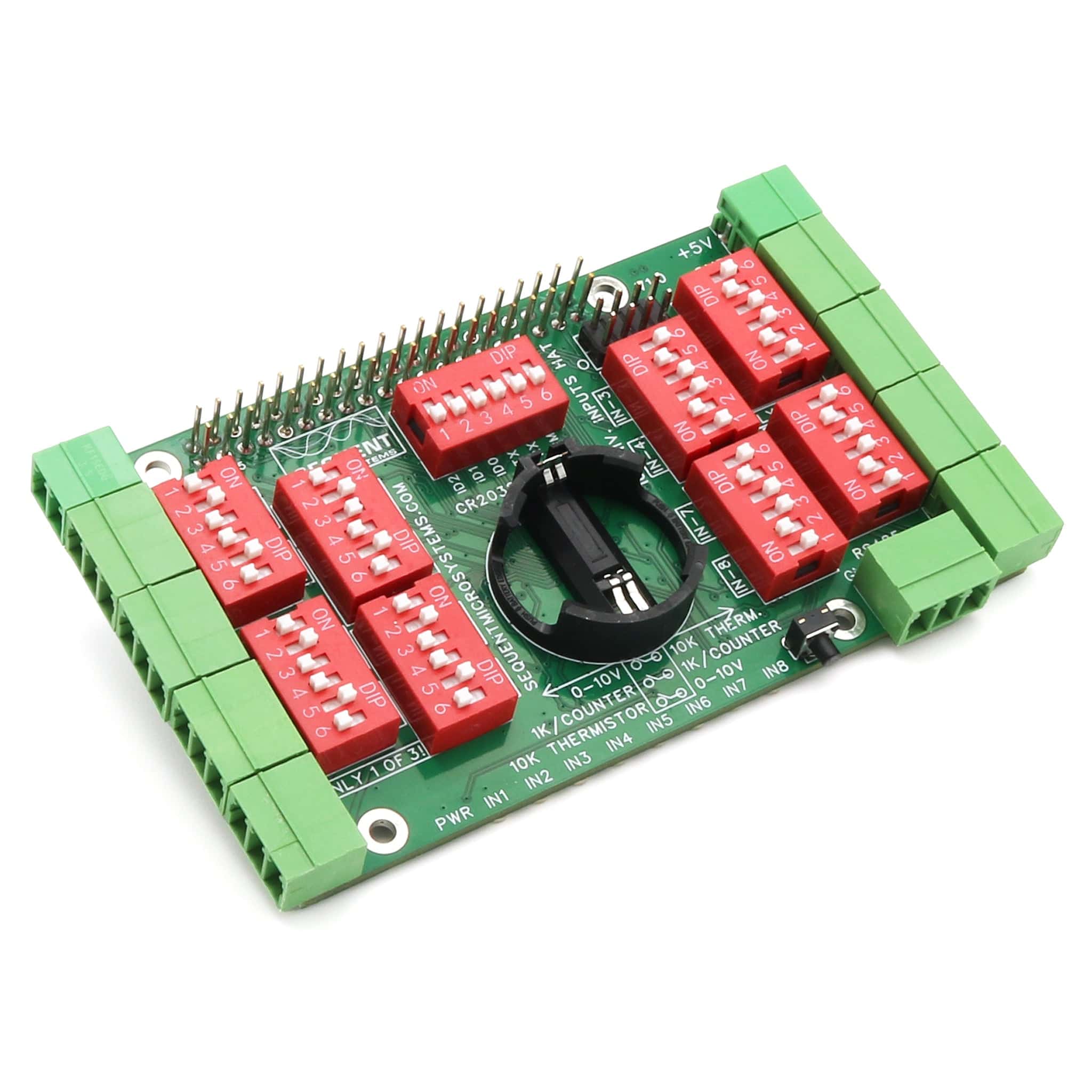 Sixteen Analog/Digital Inputs 8-Layer Stackable HAT for Raspberry Pi v1.1 [Discontinued]
