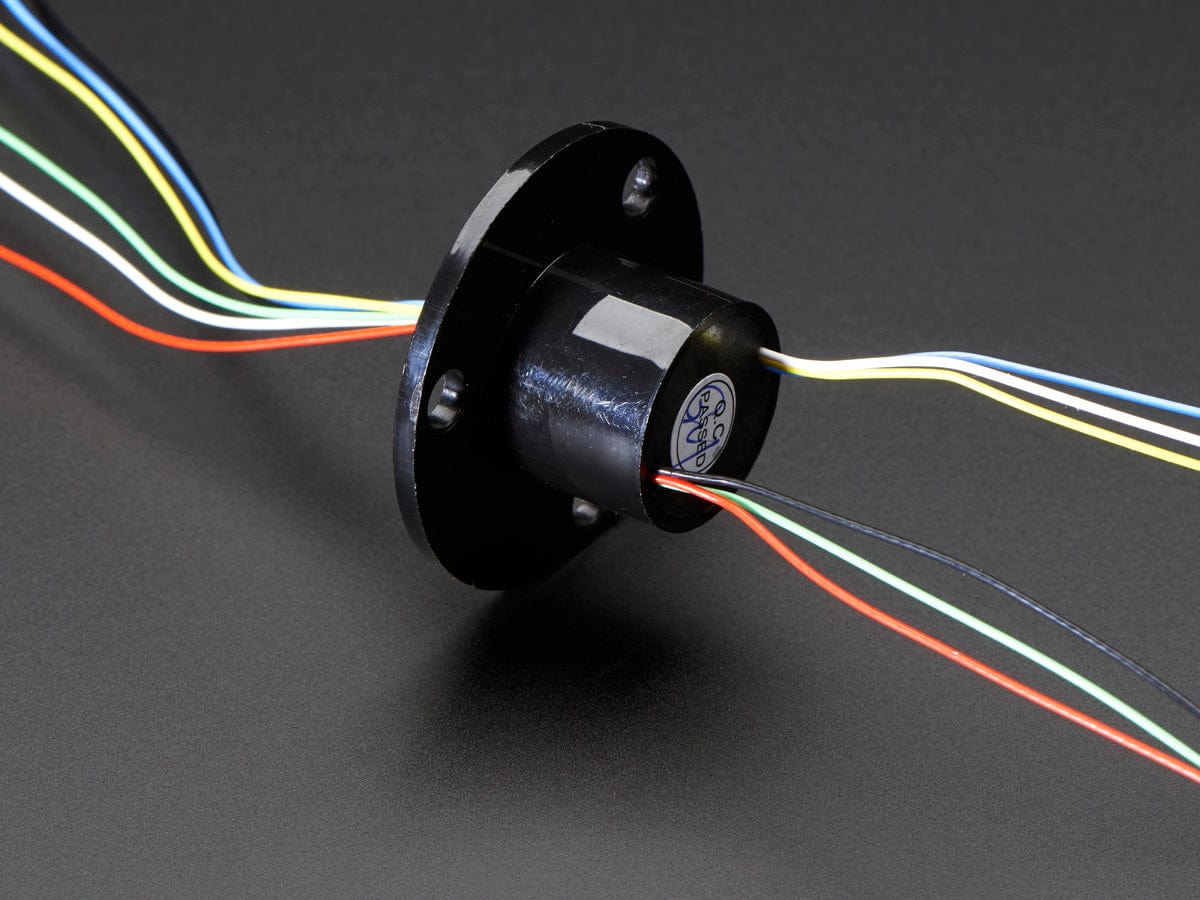 Slip Ring with Flange - 22mm diameter, 6 wires, max 240V @ 2A - Image 2