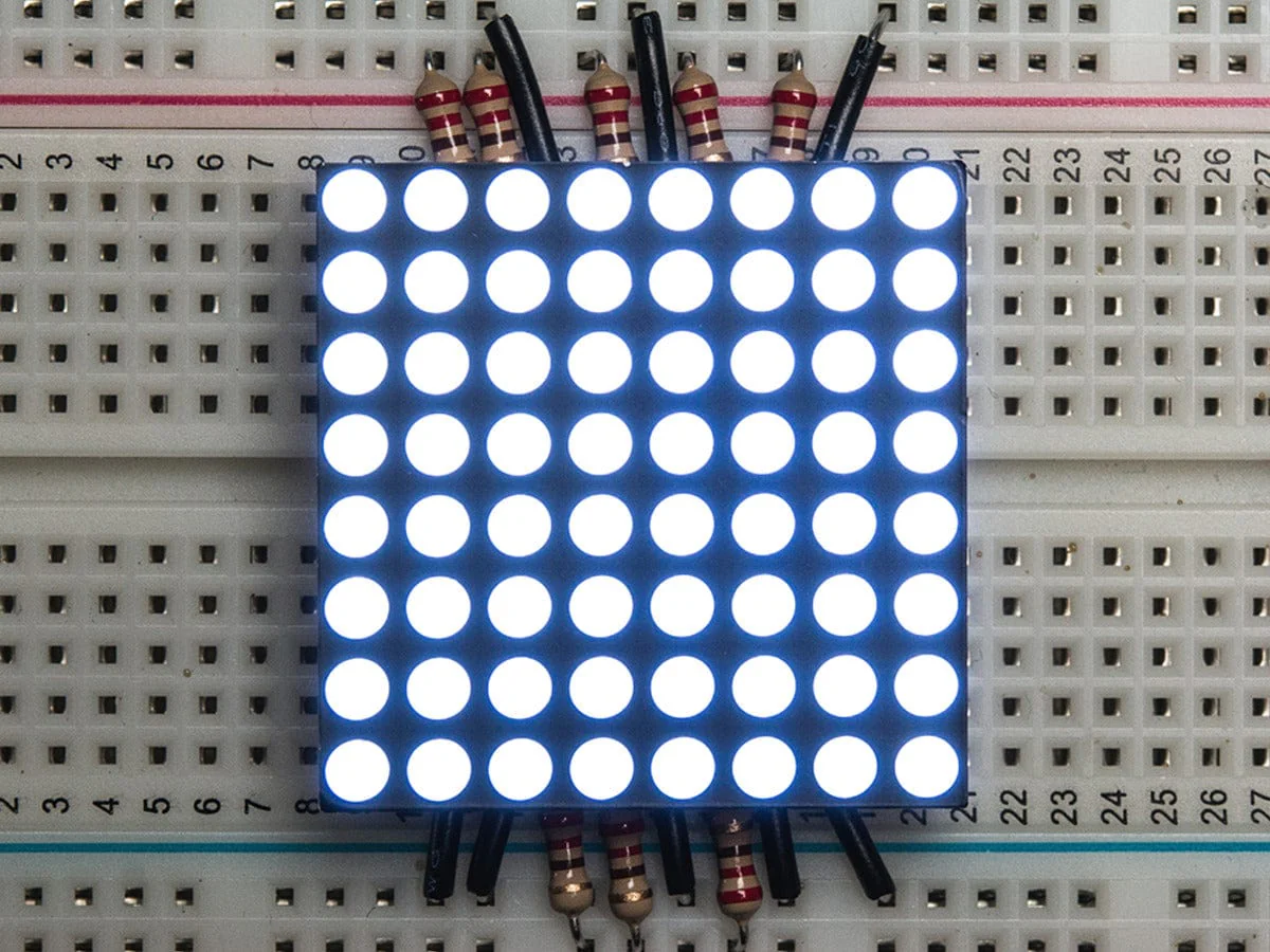 Small 1.2" 8x8 Ultra Bright White LED Matrix (KWM-30881CWB) [Discontinued]