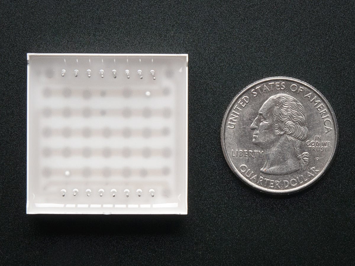 Small 1.2" 8x8 Ultra Bright Yellow-Green LED Matrix (KWM-30881CUGB) - Image 4