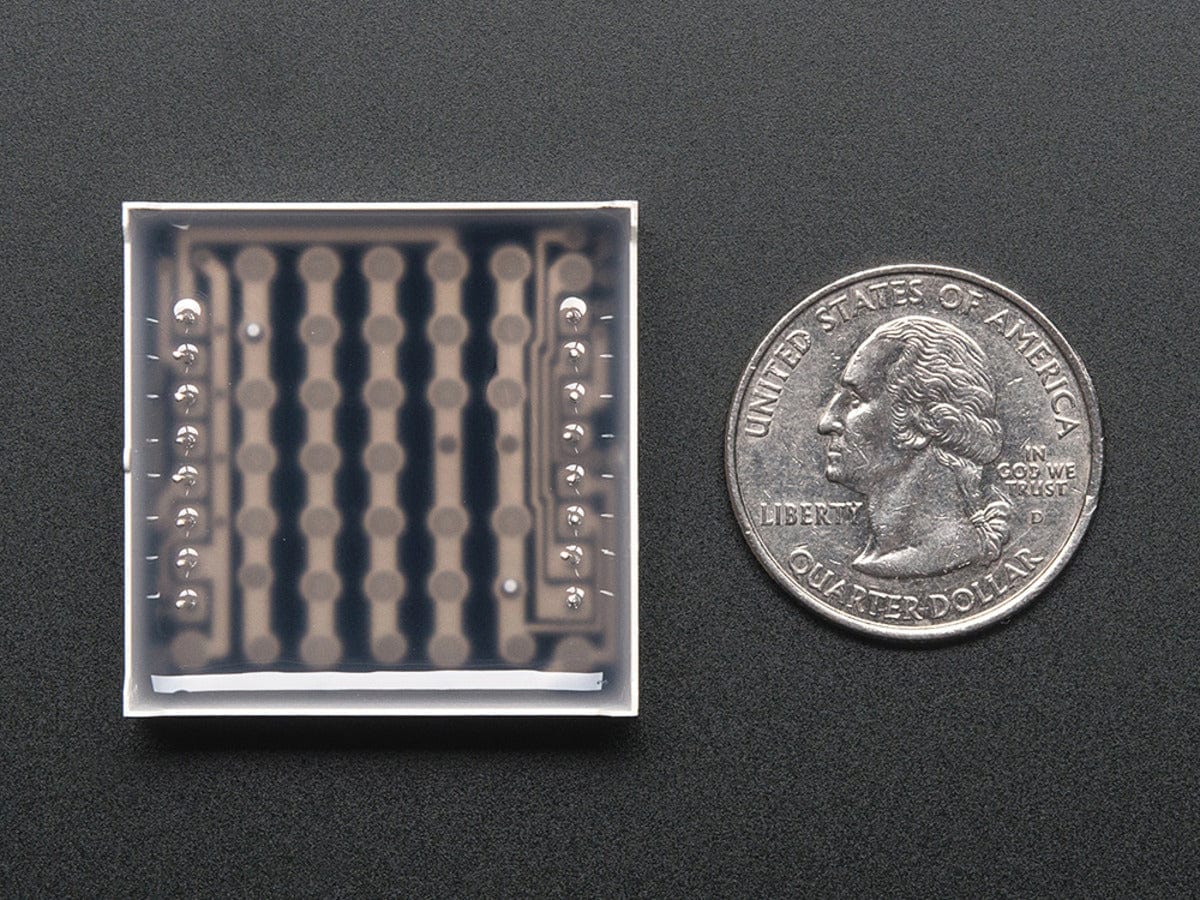 Small 1.2" 8x8 Ultra Bright Yellow-Orange LED Matrix (KWM-30881CUYB) - Image 4
