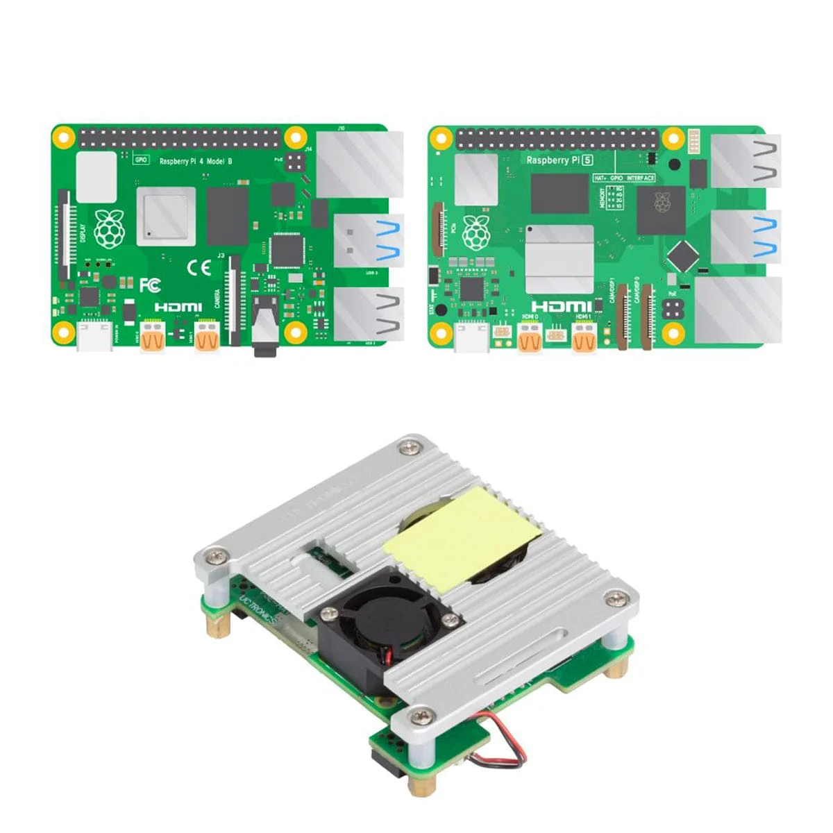 Uctronics PoE+ HAT for Raspberry Pi 5 with Active Cooler - Image 2