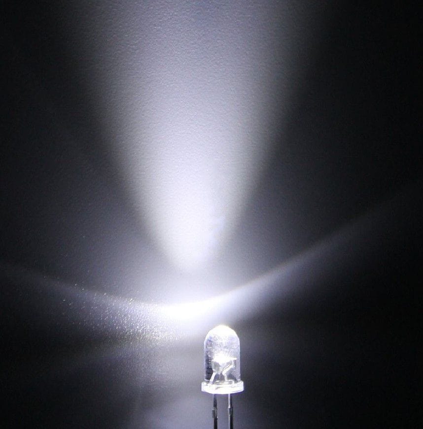Ultra Bright LED 5mm - White (10 Pack)