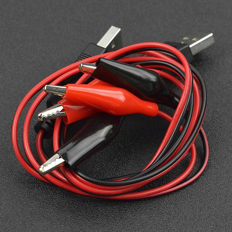USB to Crocodile Clip Cable (2-pack)